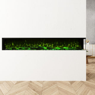 Panoramic 3-Sided Multi-Color LED Flame Wall-Mounted & Recessed Electric Fireplace