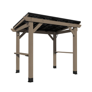AeroEave Outdoor Cedar Wooden Hardtop Gazebo with Pitched Galvanized Steel Roof