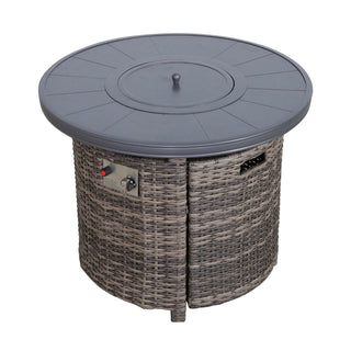 25 H x 32 W Aluminum Outdoor Fire Pit Table Set with Lid – Rust-Resistant Powder-Coated Frame, Perfect for Patio, Deck & Backyard Heating