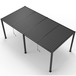 10x13FT / 10x19FT Louvered Pergola with Aluminum Frame and Adjustable Steel or Aluminum Louvers