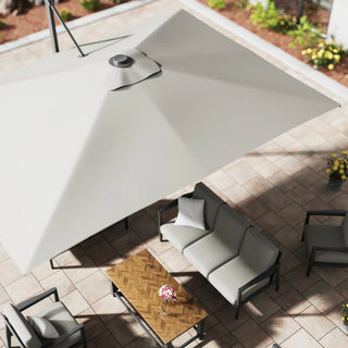 Square Cantilever Patio Umbrella with 90° Tilt, Optional LED/Bluetooth, 4 Colors