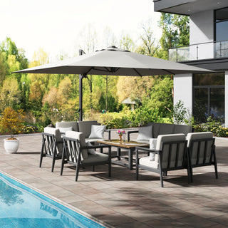 Square Cantilever Patio Umbrella with 90° Tilt, Optional LED/Bluetooth, 4 Colors