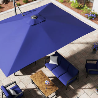 Square Cantilever Patio Umbrella with 90° Tilt, Optional LED/Bluetooth, 4 Colors