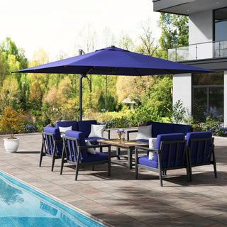 Square Cantilever Patio Umbrella with 90° Tilt, Optional LED/Bluetooth, 4 Colors