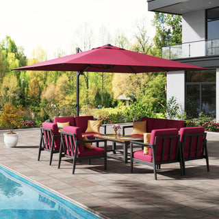 Square Cantilever Patio Umbrella with 90° Tilt, Optional LED/Bluetooth, 4 Colors