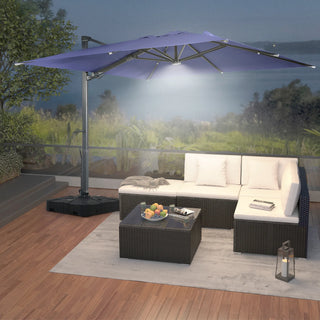 Square Cantilever Patio Umbrella with 90° Tilt, Optional LED/Bluetooth, 4 Colors