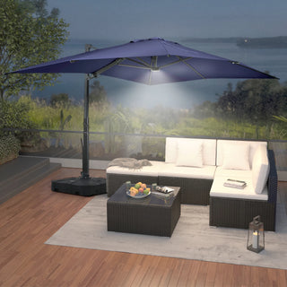 Square Cantilever Patio Umbrella with 90° Tilt, Optional LED/Bluetooth, 4 Colors