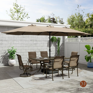 7-Piece Outdoor Patio Rectangular Dining Table and Chair Set