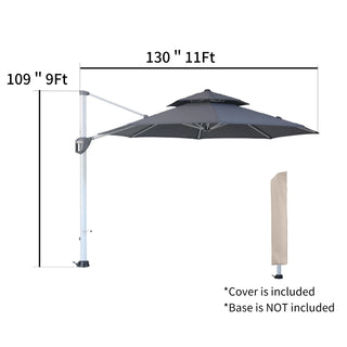 Square Cantilever Patio Umbrella with 5 Adjustable Angles