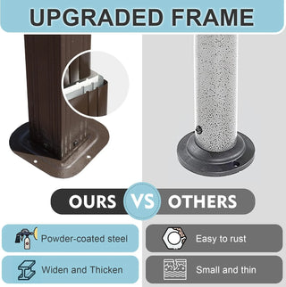 Hardtop Grill Outdoor BBQ Gazebo with 2 Side Shelves and Sloping Galvanized Steel Roof, Metal Permanent Grill Canopy with Ceiling Hooks