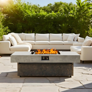 Tabletop Propane Fire Pits, 55 x 23 in, 50,000 BTU outdoor firepit table, Suitable for Outdoor, Patio, Balcony, three height options