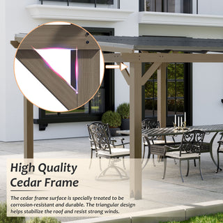 AeroEave Outdoor Cedar Wooden Hardtop Gazebo with Pitched Galvanized Steel Roof