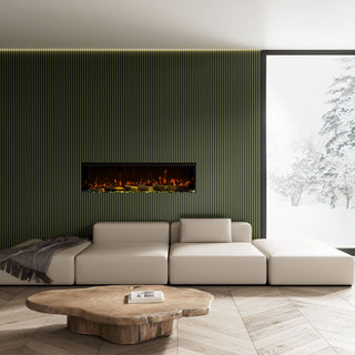 Panoramic 3-Sided Multi-Color LED Flame Wall-Mounted & Recessed Electric Fireplace