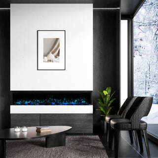 Panoramic 3-Sided Multi-Color LED Flame Wall-Mounted & Recessed Electric Fireplace