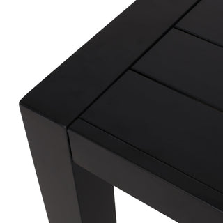 7-Piece Outdoor Modern Black Metal Table & Stackable Chairs - Polypropylene