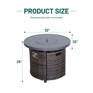 25 H x 32 W Aluminum Outdoor Fire Pit Table Set with Lid – Rust-Resistant Powder-Coated Frame, Perfect for Patio, Deck & Backyard Heating