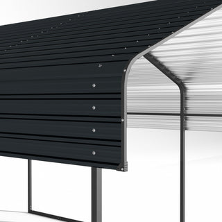 Metal Carport Heavy Duty with Galvanized Steel Roof, Outdoor Garage Car Shelter Shade for 2 Cars, Boats and Truck