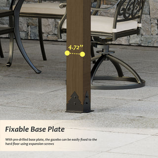 AeroEave Outdoor Cedar Wooden Hardtop Gazebo with Pitched Galvanized Steel Roof