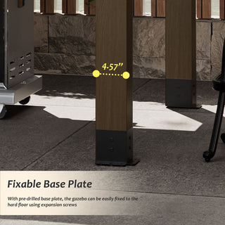 AeroEave Outdoor Cedar Wooden Hardtop Gazebo with Pitched Galvanized Steel Roof