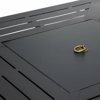 30" Propane Gas Fire Pit Table, 50000 BTU Square Steel Fire Pit for Outside Patio Deck Garden Backyard-Black