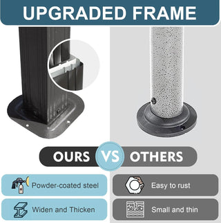 Hardtop Grill Outdoor BBQ Gazebo with 2 Side Shelves and Sloping Galvanized Steel Roof, Metal Permanent Grill Canopy with Ceiling Hooks