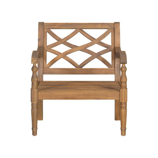 Natural Finish & Beige Fabric Outdoor Acacia Wood Patio Chair with Cushions –  Luxe Wooden Club Style