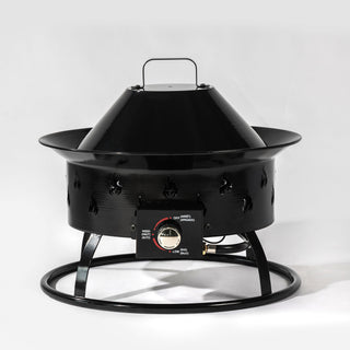 19" Propane Gas Fire Pit, 50000 BTU Round Steel Fire Pit for Outside Patio Deck Garden Backyard-Black