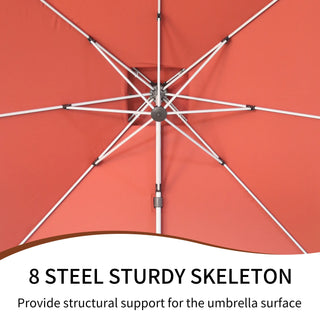 Square Cantilever Patio Umbrella with 5 Adjustable Angles