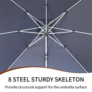 Square Cantilever Patio Umbrella with 5 Adjustable Angles