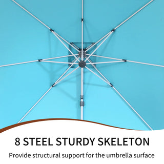 Square Cantilever Patio Umbrella with 5 Adjustable Angles