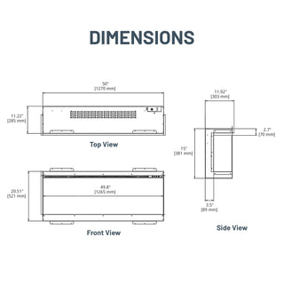 Panoramic 3-Sided Multi-Color LED Flame Wall-Mounted & Recessed Electric Fireplace