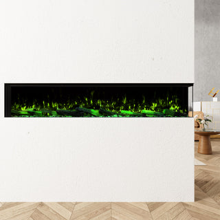 Panoramic 3-Sided Multi-Color LED Flame Wall-Mounted & Recessed Electric Fireplace