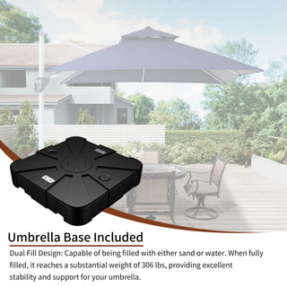 Square Cantilever Patio Umbrella with 5 Adjustable Angles