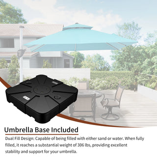 Square Cantilever Patio Umbrella with 5 Adjustable Angles