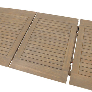 Outdoor Acacia Wood Expandable Dining Table – Brown Finish