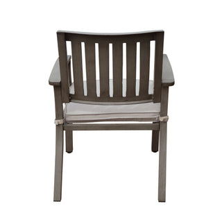 Modern Aluminum Gray Outdoor Dining Chairs with Cushions (Set of 2)