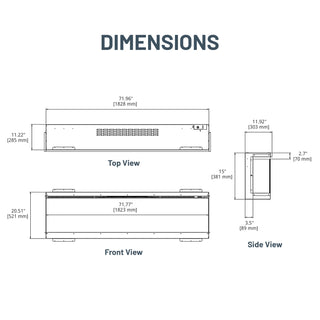 Panoramic 3-Sided Multi-Color LED Flame Wall-Mounted & Recessed Electric Fireplace