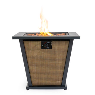 28" Propane Gas Fire Pit Table, 50000 BTU Square Steel Fire Pit for Outside Patio Deck Garden Courtyard