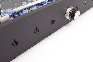 28-Inch Rectangle Fire Pit, 40000BTU Outdoor Propane Fire Pit, Wind-Resistant Firepits, Durable Iron Stylish Glass Beads Design