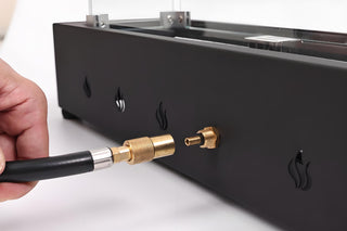 28-Inch Rectangle Fire Pit, 40000BTU Outdoor Propane Fire Pit, Wind-Resistant Firepits, Durable Iron Stylish Glass Beads Design