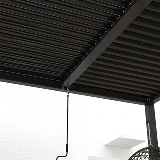 10x13FT / 10x19FT Louvered Pergola with Aluminum Frame and Adjustable Steel or Aluminum Louvers