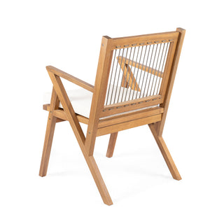 7-Piece Expandable Outdoor Dining Set – Acacia Wood Table & Rope Back Chairs