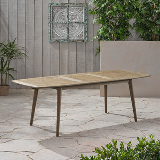 Outdoor Acacia Wood Expandable Dining Table – Brown Finish