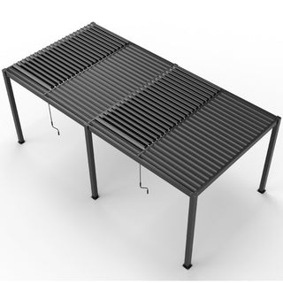 10x13FT / 10x19FT Louvered Pergola with Aluminum Frame and Adjustable Steel or Aluminum Louvers