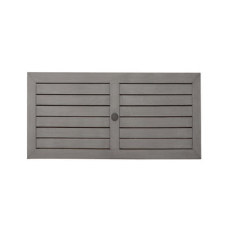 Outdoor Aluminum Dining Table – Modern Dark Gray Slatted Top, Sleek & Weather-Resistant