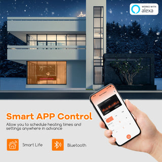 42/60/72 Inch Ultra-Thin Electric Fireplace with Decorative Crystals