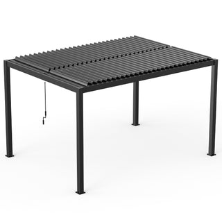 10x13FT / 10x19FT Louvered Pergola with Aluminum Frame and Adjustable Steel or Aluminum Louvers