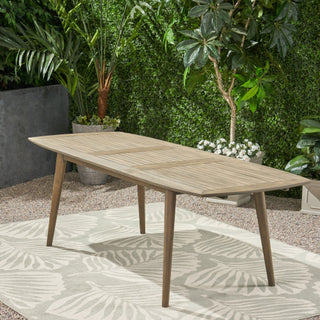 Outdoor Acacia Wood Expandable Dining Table – Brown Finish