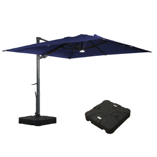Square Cantilever Patio Umbrella with 90° Tilt, Optional LED/Bluetooth, 4 Colors