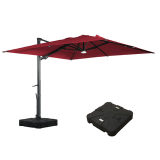 Square Cantilever Patio Umbrella with 90° Tilt, Optional LED/Bluetooth, 4 Colors